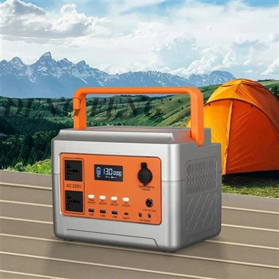 Hordozható erőmű 600 W-os napelemes tartalék lítium akkumulátor 2*220V AC 3* USB kimeneti C típusú LED lámpával kültéri kempingezéshez